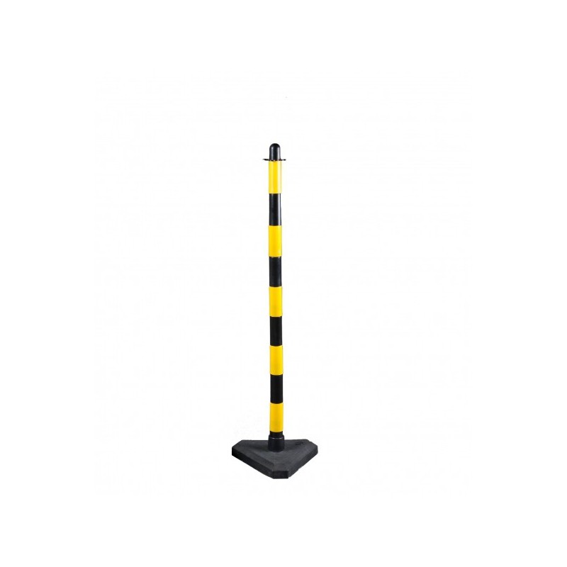słupek do łańcucha żółto-czarny 110 cm, podstawa betonowa