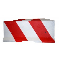 Bariera betonowa taka jak U-14b dwustronna - malowana B20/25 biało czerwona