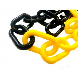 6mm žluto černý plastový řetěz