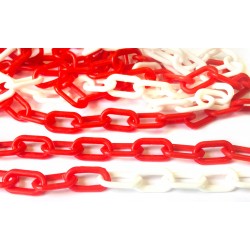 3 mm Plastový řetěz bílo - červený.