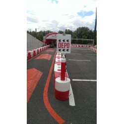 Ukončení silniční bariéry (červená)