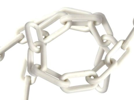 6 mm plastový řetěz bílý