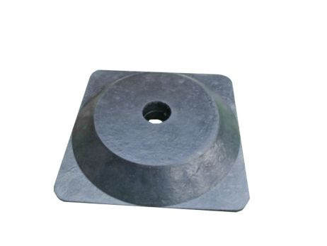 Plastový žluto-černý sloupek k řetězu 90 cm, plastová základna