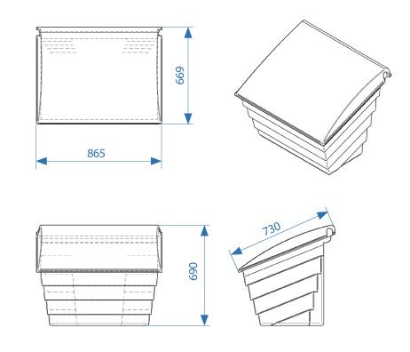 Nádoba na zimní posyp pro soli a písku 150 litrů žlutý