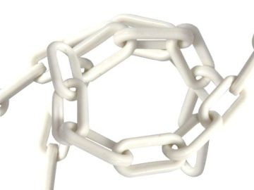 6 mm plastový řetěz bílý