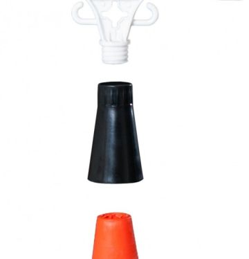 Kuželové překrytí pro připevnění výstražného štítku