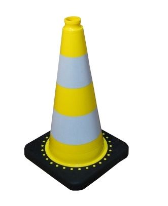 Dopravní kužel z PVC/REC 500 mm, žlutý reflexní
