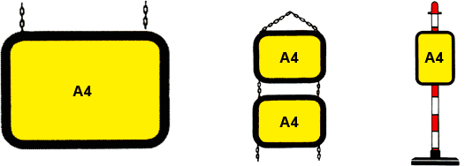 Závěsná informační tabulka - rám A4 ke sloupku