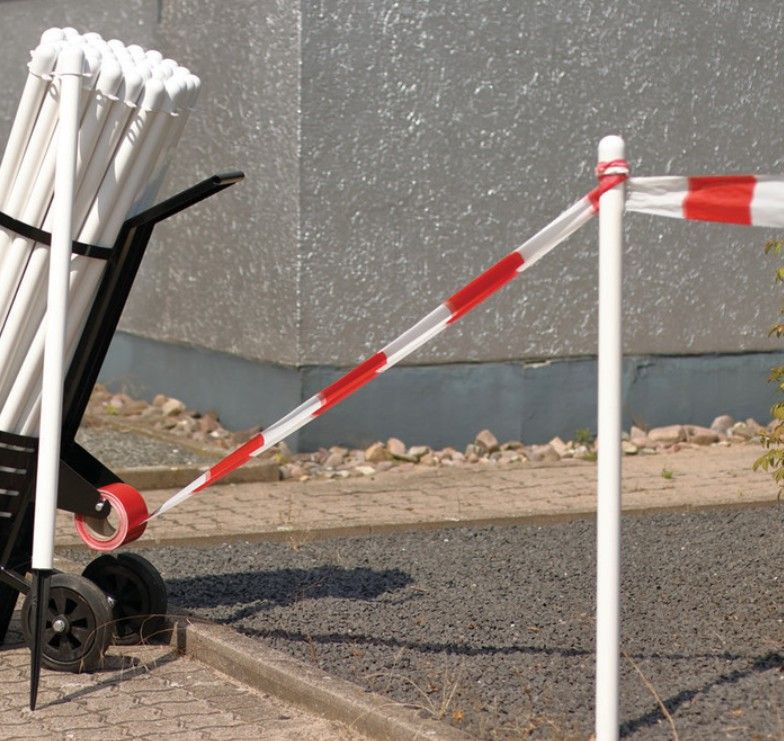 Výstražná, bezpečnostní páska bílo-červená role 100bm x 80mm