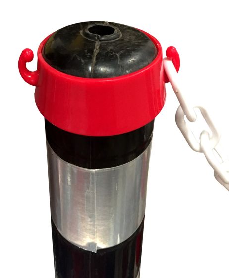 6 mm bílo/červený plastový řetěz 15 bm + sada 10 spojovacích prvků