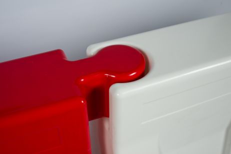 Silniční mobilní bariéra, svodidlo U-14/U-25, vysoká 80 cm, bílá NL