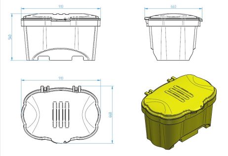 Sand and Salt Container, 150 l green