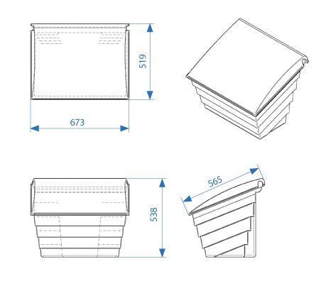 Sand and salt container 70 L (100 kg) blue