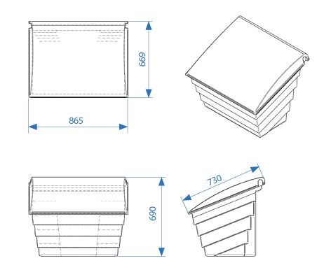 Sand container 150 L (215 kg) blue