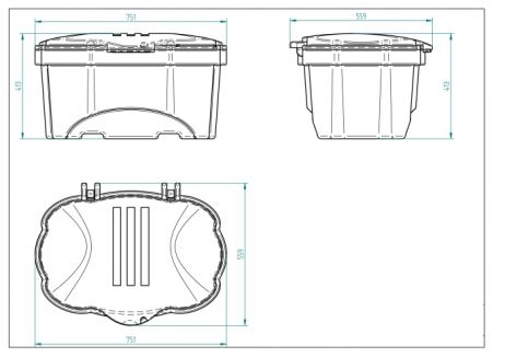 Salt or sand container 70 L green