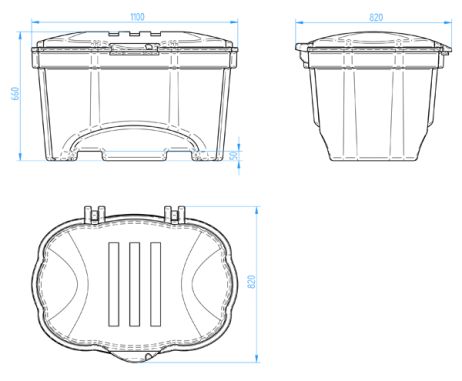 Container for salt or sand 250 L yellow