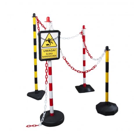 10 mm plastový řetěz bílo/červený