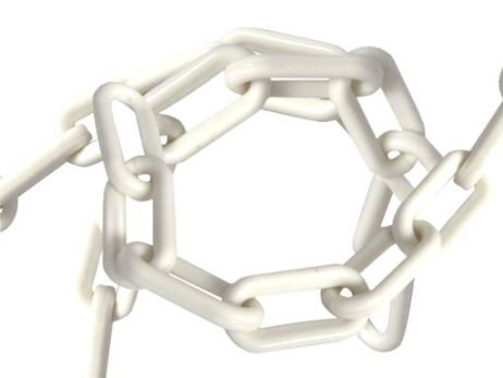 6 mm plastový řetěz bílý