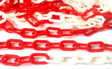 Chain 3mm - white / red