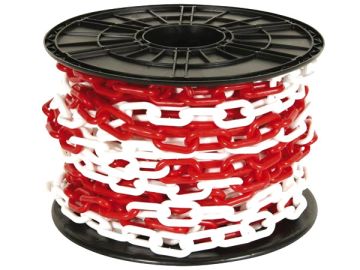 8mm chain - white/red - 25 m on a spool