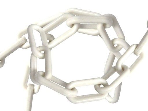 6 mm plastový řetěz bílý