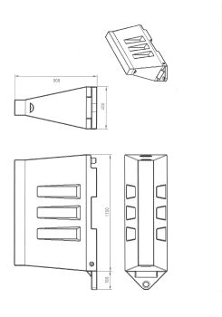 Silniční mobilní bariéra, svodidlo U-14, vysoká 80 cm, červená