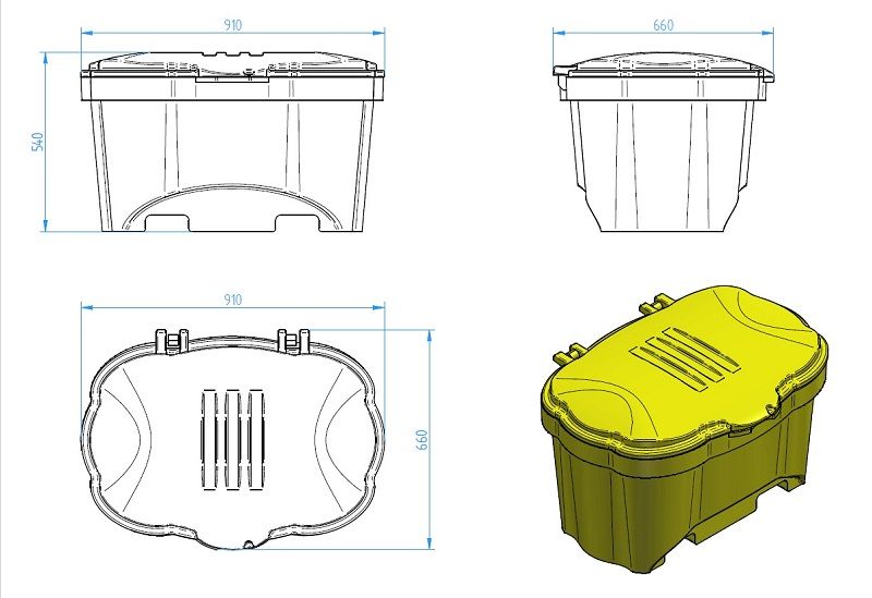 Sand and Salt Container, 150 l green