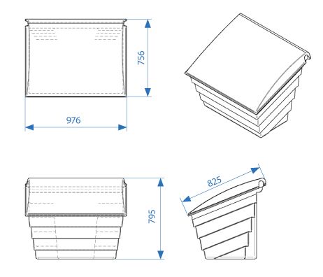 Sand container 250 L (360 kg) blue