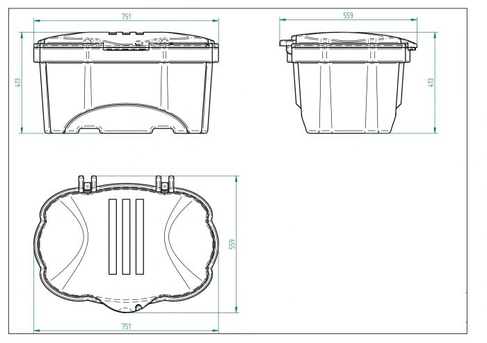 Salt or sand container 70 L green