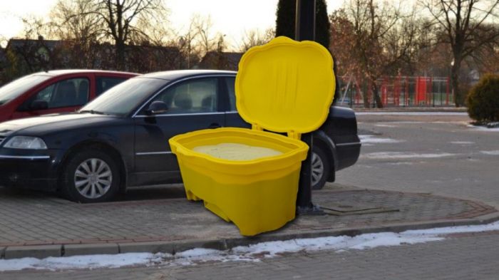 Salt or sand container 70 L yellow