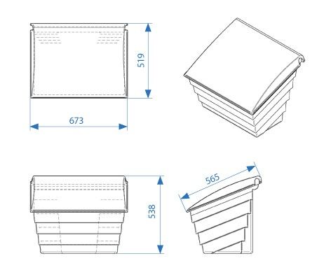 Sand and salt container 70 L (100 kg) yellow