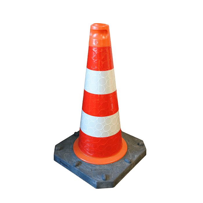 Traffic Cone 50 cm PE/PVC/REC – BASt Certified Reflective Cone