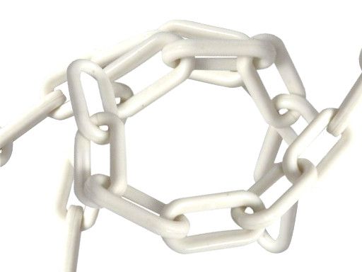 6 mm plastový řetěz bílý