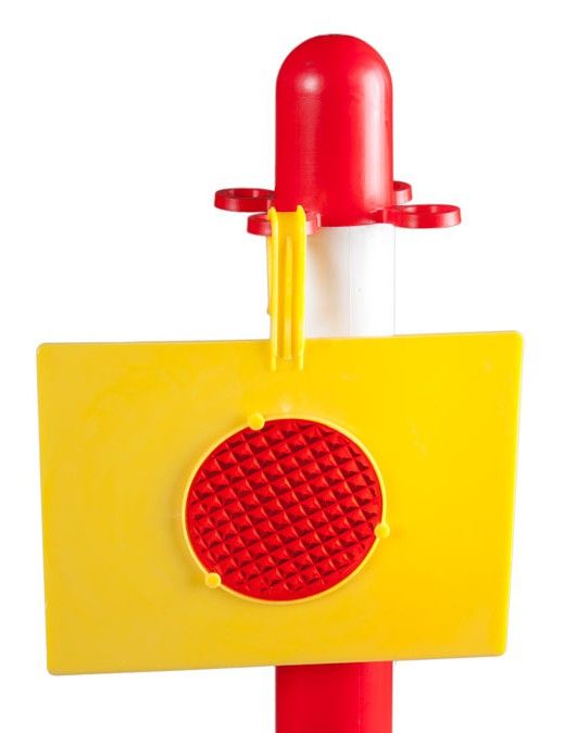 Plastový sloupek k řetězu žluto-černý 90 cm, plastový podstavec OCTAGON