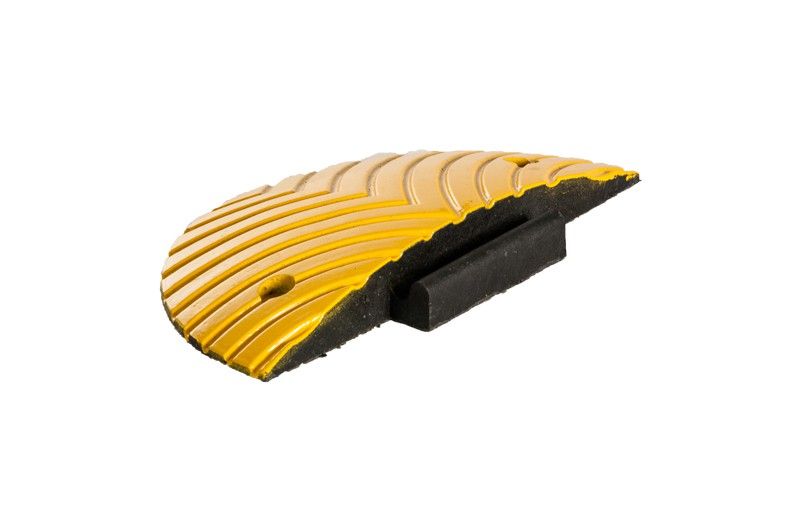 Speed bumper Slowly 5, end element, 250x400x50 mm, yellow