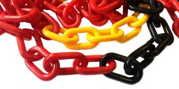 8mm 3K chain - yellow-red-black