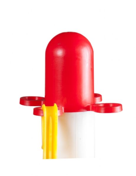 Cover/cap for the post, bollard for chain mounting - red
