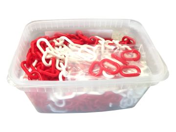 6 mm white and red chain 15 m + 10 connectors - set
