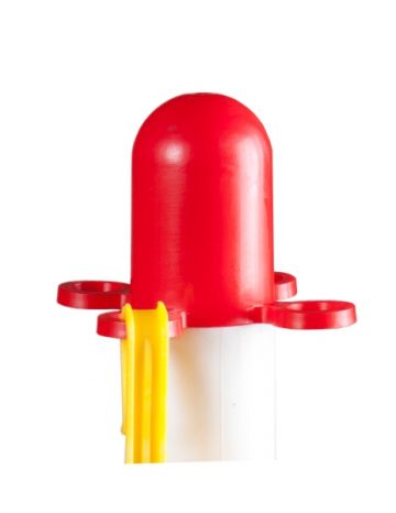 Nakładka/ kapturek do słupka, pachołka do montażu łańcucha - czerwona