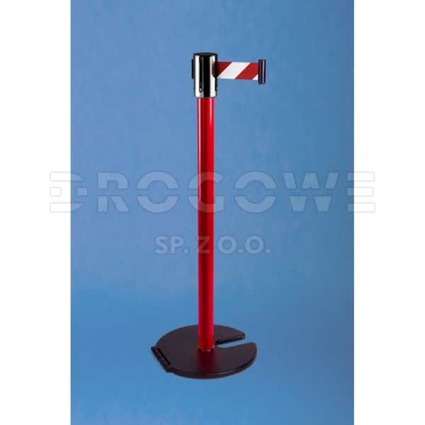 Słupek z taśmą 2,7 m podstawa na rolce