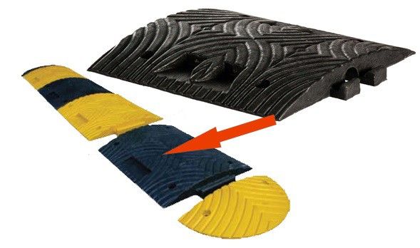 Próg podrzutowy Slowly 7 element środkowy czarny 500x500x70mm