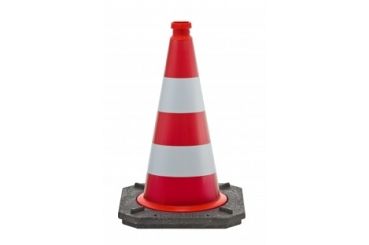 Traffic Cone 50 cm PE/PVC/REC – BASt Certified Reflective Cone