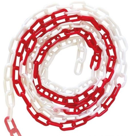 6 mm bielo červená plastová reťaz