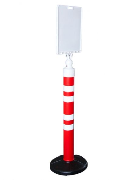 Zahradzovací výstražný stĺpik 120 x Ø 11 cm, gumový podstavec