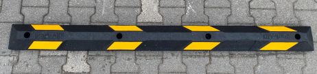 Rubber parking separator 1800x145x100 mm, yellow reflective tape