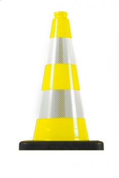 Dopravní kužel z PVC/REC 500 mm, žlutý reflexní