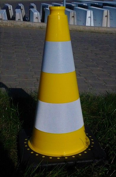 Dopravní kužel z PVC/REC 500 mm, žlutý reflexní