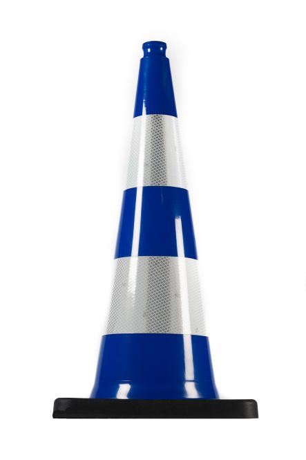 Dopravní kužel 75 cm PVC/REC modrý – reflexní