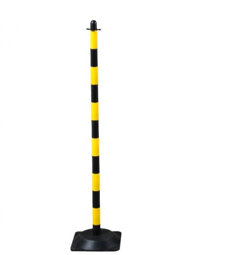 Stĺpik na reťaz 130 cm žlto-čierny s gumovým podstavcom