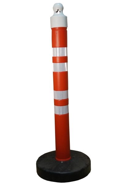 Zahradzovací výstražný stĺpik 120 x Ø 11 cm, plastový podstavec